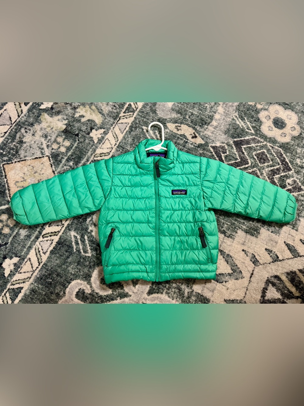 Patagonia Kids Green Quilted Puff Jacket